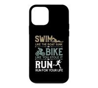 Custodia per iPhone 12 mini Swim Bike Run Cooles - Bicicletta da triathlon