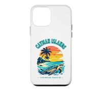 Custodia per iPhone 12 mini T-shirt delle Isole Cayman Caraibi Paradise Sea Turtle Sunset