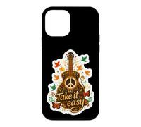 Custodia per iPhone 12 mini Take it Easy Chitarra Segno di pace Hippie Chitarrista Musicista