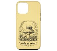 Custodia per iPhone 12 mini Take It Slow Snail, Cottagecore - Maglietta con funghi