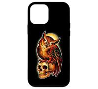 Custodia per iPhone 12 mini Tatuaggio Mystic Owl Skull Full Moon - Design estetico scuro