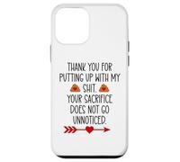 Custodia per iPhone 12 mini Thank You for Putting Up With My Shit Work Funny Coworker