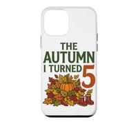 Custodia per iPhone 12 mini The Autumn I Turned 5 Pumpkin Fall Theme 5 ° compleanno