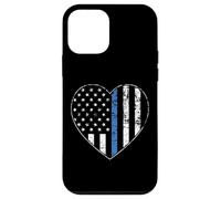 Custodia per iPhone 12 mini Thin Blue Line Heart Police Officer Department US Flag
