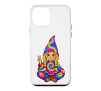 Custodia per iPhone 12 mini Tie Dye Gnome Peace Sign Hippie Gnome Lover Women Girls