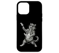 Custodia per iPhone 12 mini Tiger suona la chitarra Rock & Roll Tigers Rocker Music