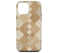Custodia per iPhone 12 mini Trapunta patchwork estetica floreale floreale beige Boho Flower