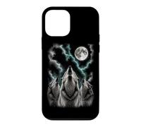 Custodia per iPhone 12 mini Tre lupi che ululano alla luna Wildlife Wolf Pack Outdoor