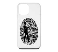 Custodia per iPhone 12 mini Trombone Jazz musicista soffiante impronta digitale trombonista