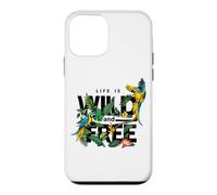 Custodia per iPhone 12 mini Tropical Macaw Parrots Jungle Nature Bird Design Life Quotes