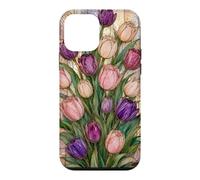 Custodia per iPhone 12 mini Tulipano Floreale Stained Glass Pastel Spring Cute Botanical