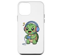 Custodia per iPhone 12 mini Turtle Playing Video Game Reptiles Testudines Gamers