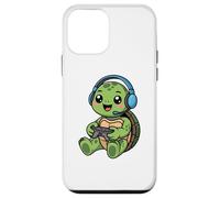 Custodia per iPhone 12 mini Turtle Playing Video Game Reptiles Testudines Gamers