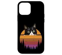 Custodia per iPhone 12 mini Tuxedo Cat Retro 70s Sunset Vintage Cat Lover