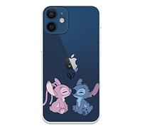 Custodia per iPhone 12 Mini Ufficiale di Lilo & Stitch - Angel & Stitch Beso per proteggere il tuo cellulare. Custodia in silicone flessibile con licenza ufficiale Disney