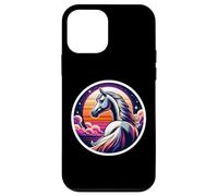 Custodia per iPhone 12 mini Unicorno Cavallo Retro Luna Tramonto Unicorno Equitazione