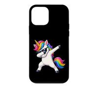 Custodia per iPhone 12 mini Unicorno tamponato con occhiali da sole arcobaleno