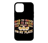 Custodia per iPhone 12 mini Uovo alla diavolo divertente con scritta "Put Those Eggs On My Dish"