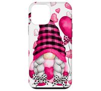 Custodia per iPhone 12 mini Valentines Gnome Graphic Cute Pink Buffalo Plaid Love Hearts