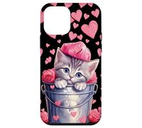 Custodia per iPhone 12 mini Valentines Love Cats Graphic For Cat Mom Cute Heart Pattern