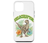 Custodia per iPhone 12 mini Velociraptor Groovy Floreale Acquerello Boho Velociraptor