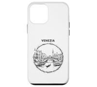 Custodia per iPhone 12 mini Venezia Italia Schizzo Rialto Ponte Gondola Art