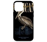 Custodia per iPhone 12 mini Vintage Brown Pellicano Uccello Arte Natura Guard