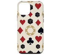 Custodia per iPhone 12 mini Vintage Card Suit Dadi e Chip Motifs per Game Night Fun