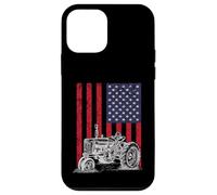 Custodia per iPhone 12 mini Vintage Farming Tractor American Flag Patriotic