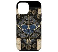 Custodia per iPhone 12 mini Vintage Luna Moth Fase Lunare Celeste Occulto