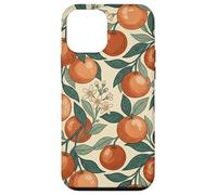 Custodia per iPhone 12 mini Vintage Orange Fruit and Blossom Botanical Pattern