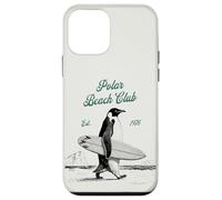 Custodia per iPhone 12 mini Vintage Polar Beach-Club Pinguino Surfer