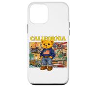 Custodia per iPhone 12 mini vintage retro California Teddy Bear Stories with USA Flag