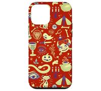 Custodia per iPhone 12 mini Vintage Witchy Halloween Pattern Boho Spooky Tarocchi Design