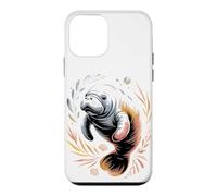 Custodia per iPhone 12 mini Watercolor Manatee Sea Cow Ocean Animal Art