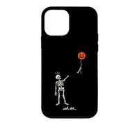 Custodia per iPhone 12 mini Well Shit Funny Halloween Skeleton Holding Balloon Bones