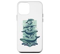 Custodia per iPhone 12 mini Whale Tower - Vita marina impilata nell'oceano - Osservazione delle balene