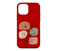 Custodia per iPhone 12 mini Wildflower Line Art Abstract Botanical Mid Century