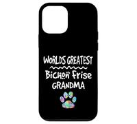 Custodia per iPhone 12 mini Worlds Greatest Bichon Frise, simpatica stampa a forma di zampa di cane Love