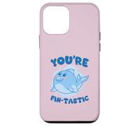 Custodia per iPhone 12 mini You're Fin-tastic Cute Dolphin Frase