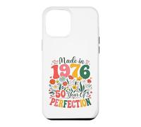 Custodia per iPhone 12 Pro Max 50 Year Old Made in 1976 Retro Floral 50th Birthday Women
