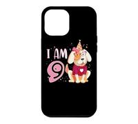 Custodia per iPhone 12 Pro Max 9 ° compleanno ragazza cane cuccioli bambini io sono 9