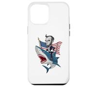 Custodia per iPhone 12 Pro Max Abraham Lincoln Equitazione Uno Squalo 4th Di Luglio Patriottico Grafico