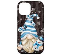 Custodia per iPhone 12 Pro Max Aesthetic Snowflake Pattern With Snowman And Winter Gnome