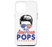 Custodia per iPhone 12 Pro Max All American Pops Grandpa Sunglasses USA Flag 4th of July