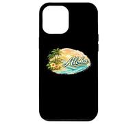 Custodia per iPhone 12 Pro Max Aloha Hawaii Tramonto Tropicale Palma Ibisco Ocean Vibes