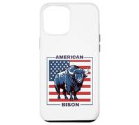Custodia per iPhone 12 Pro Max American Bisonte Patriottico USA Bandiera Big Game Hunter Fluffy Mucca