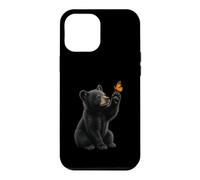 Custodia per iPhone 12 Pro Max American Black Bear Cucciolo Farfalla Wildlife Nature