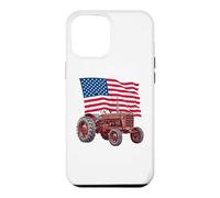 Custodia per iPhone 12 Pro Max American USA Flag Tractor Farmer