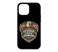 Custodia per iPhone 12 Pro Max American Veteran Crew Est 1776 Eagle Shield Patriotic Stati Uniti
